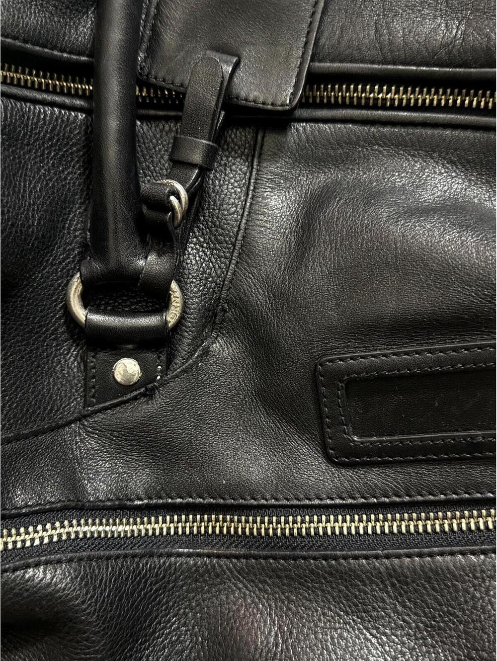 1990's Black Leather Bowling Bag by DKNY Large Doctors Shoulder Bag - Picture 14 of 15